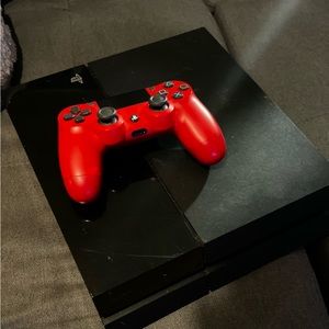 PlayStation 4 color black with red game controller